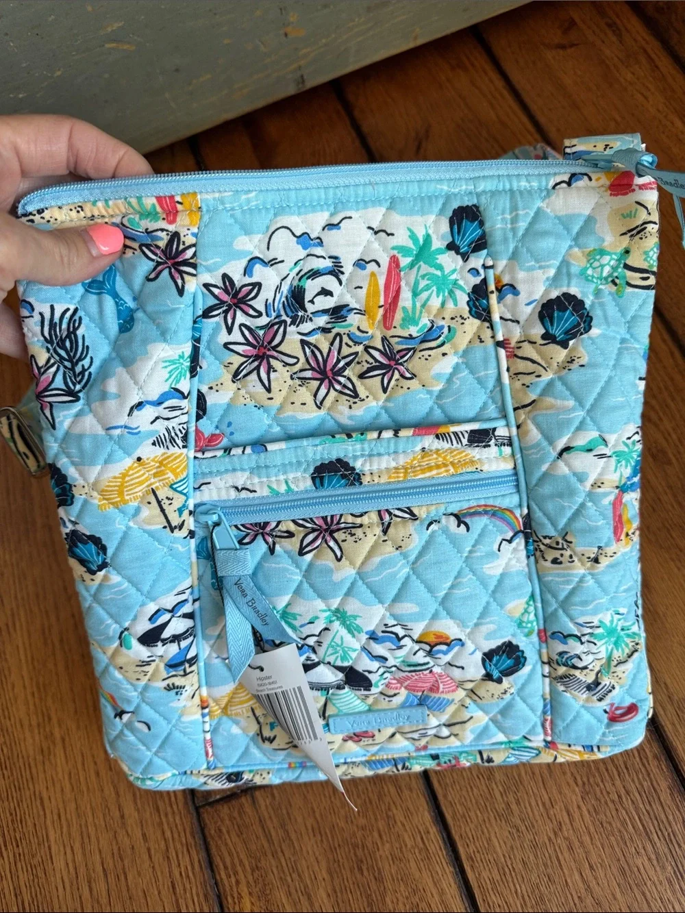 NWT Vera Bradley XL Hipster Crossbody Shoulder Bag Purse Beach Treasures Quilted - Picture 8 of 13